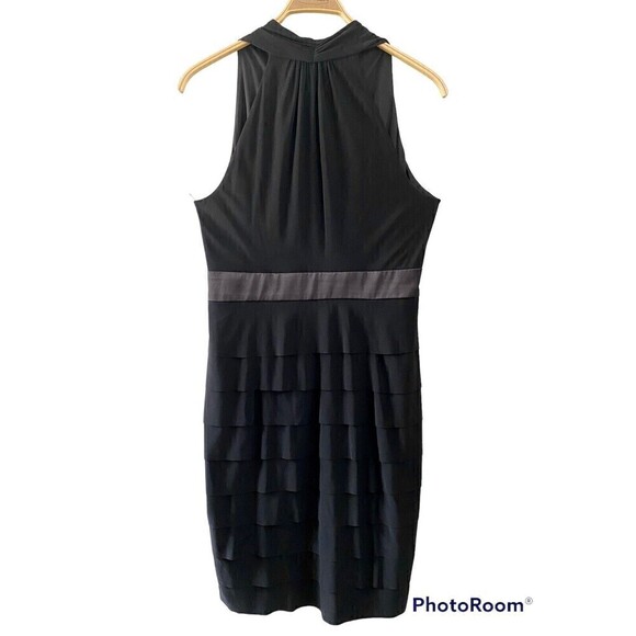 Evan-Picone Women’s Black Halter Sleeveless Tiered Knee-Length Dress Size 14 - Picture 2 of 5